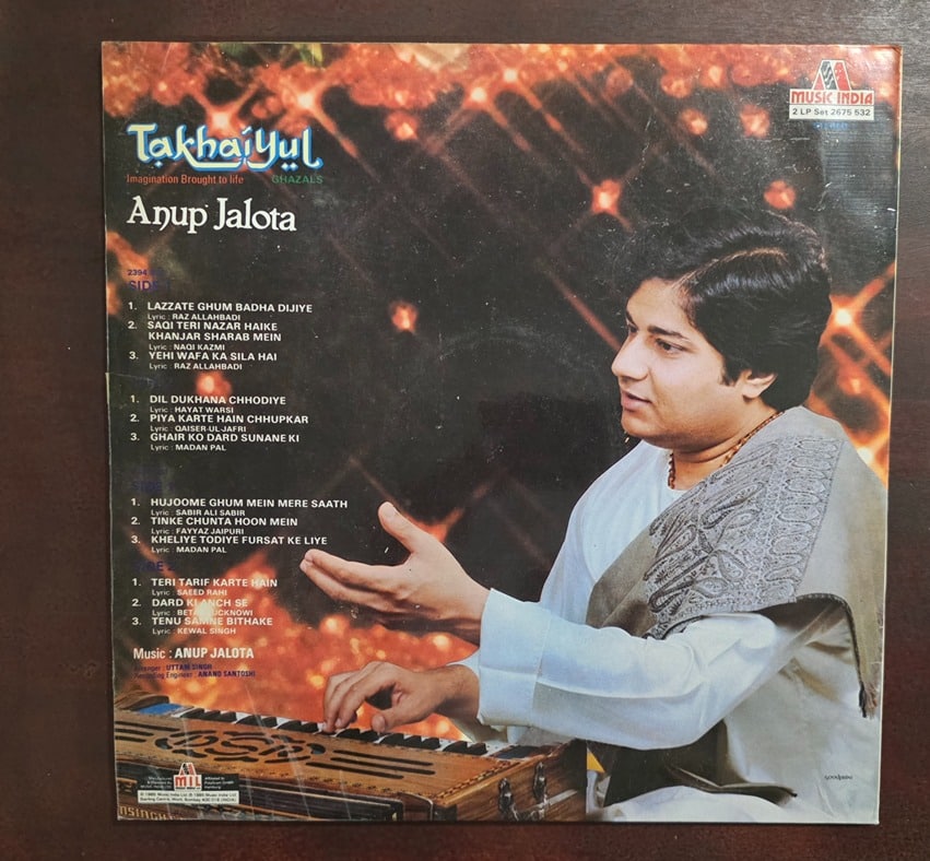 Takhai-Yul - Imagination Brought To Life- Ghazals - Anup Jalota (Jacket Good) - Record LP Vinyl Vintage - Image 3