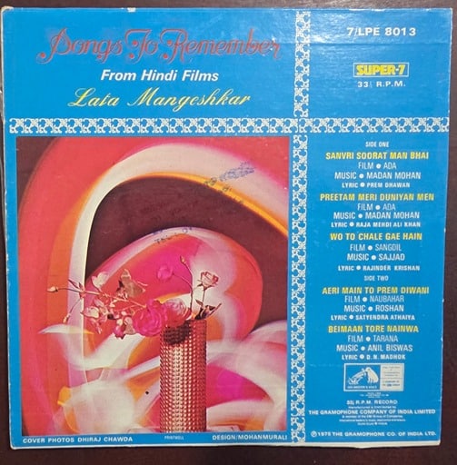 Songs To Remember (From Hindi Films) - 7LPE.8013 - Record EP Vinyl Vintage -Bollywood - Image 2