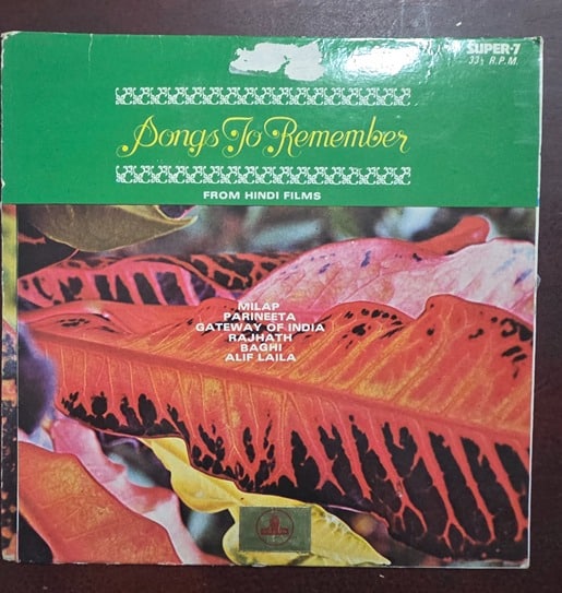Songs To Remember From Hindi Films - 7LPE. 8015 - Record EP Vinyl Vintage -Bollywood
