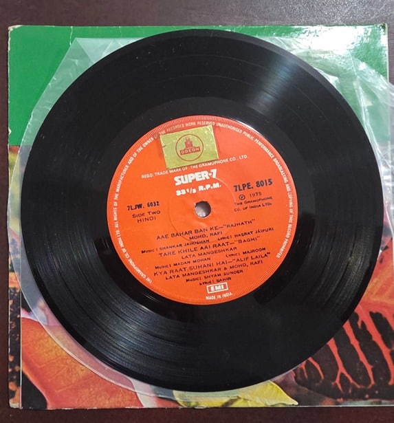 Songs To Remember From Hindi Films - 7LPE. 8015 - Record EP Vinyl Vintage -Bollywood - Image 3