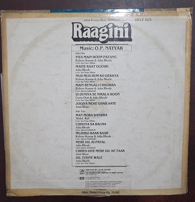 Raagini - Record LP Vinyl Vintage - Bollywood - Image 2