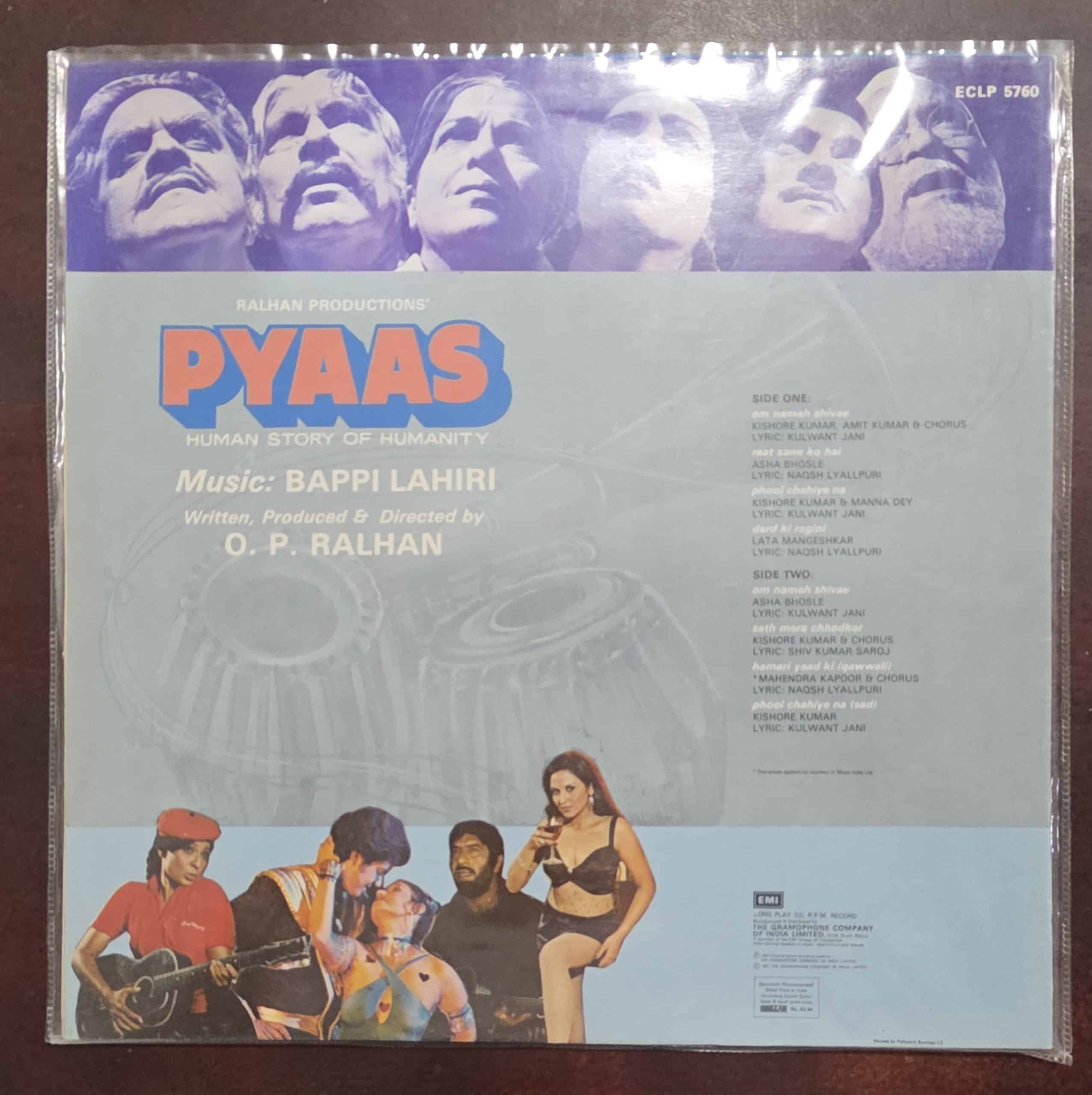 Pyaas - Record LP Vinyl Vintage - Bollywood - Image 3