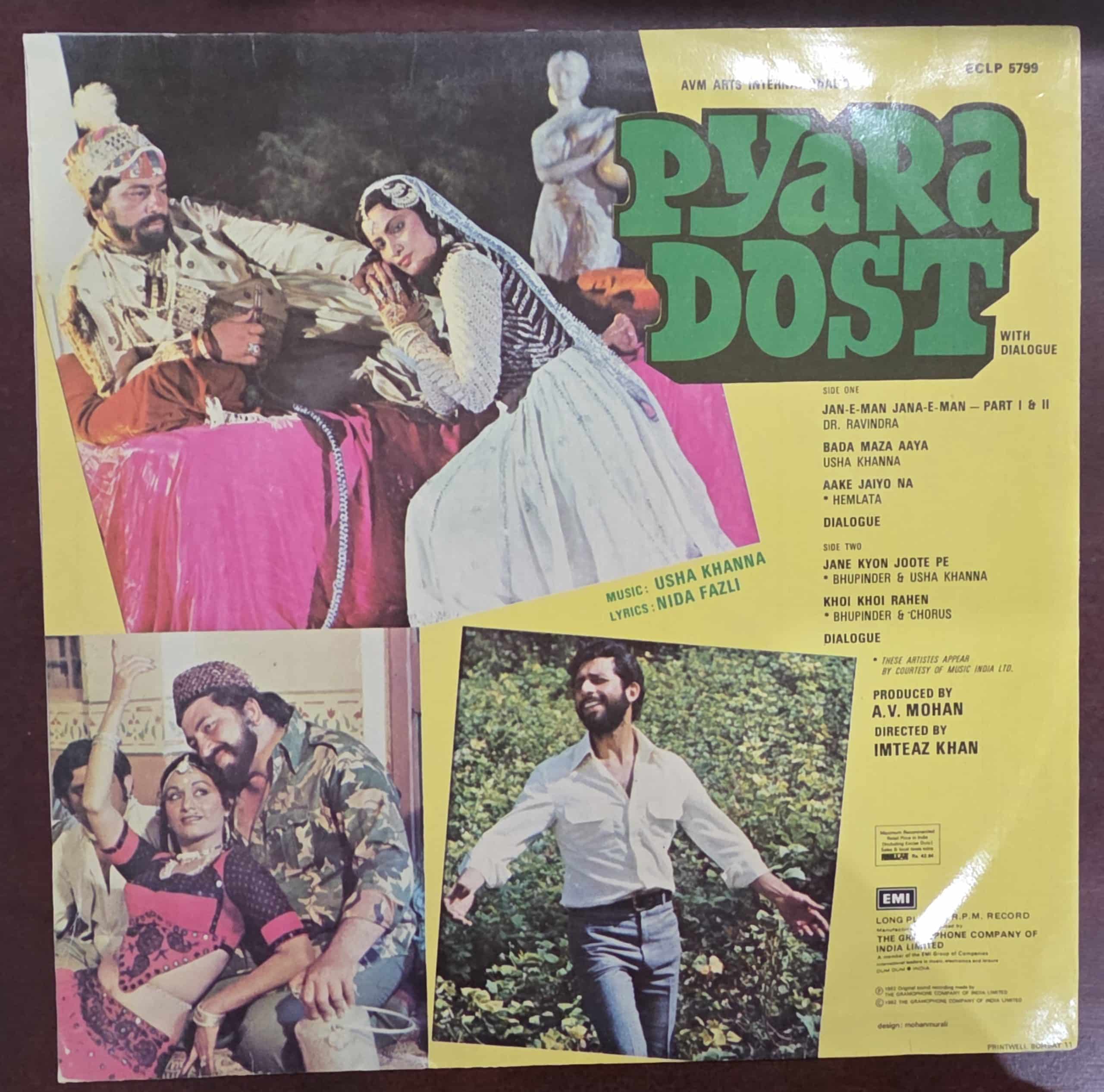 Pyara Dost - Record LP Vinyl Vintage - Bollywood - Image 2