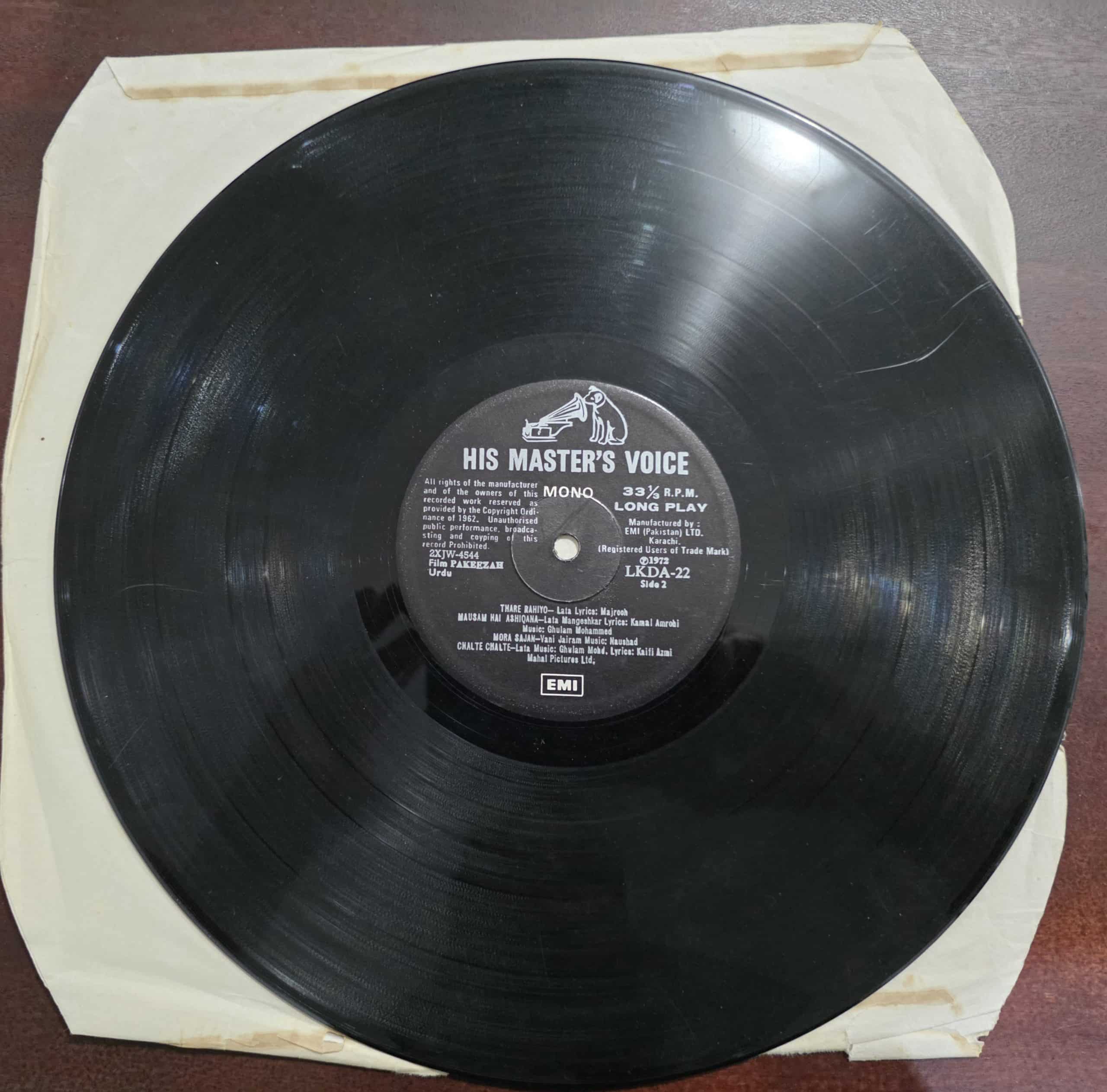 Pakeezah (No Sleeve) - Record LP Vinyl Vintage - Bollywood