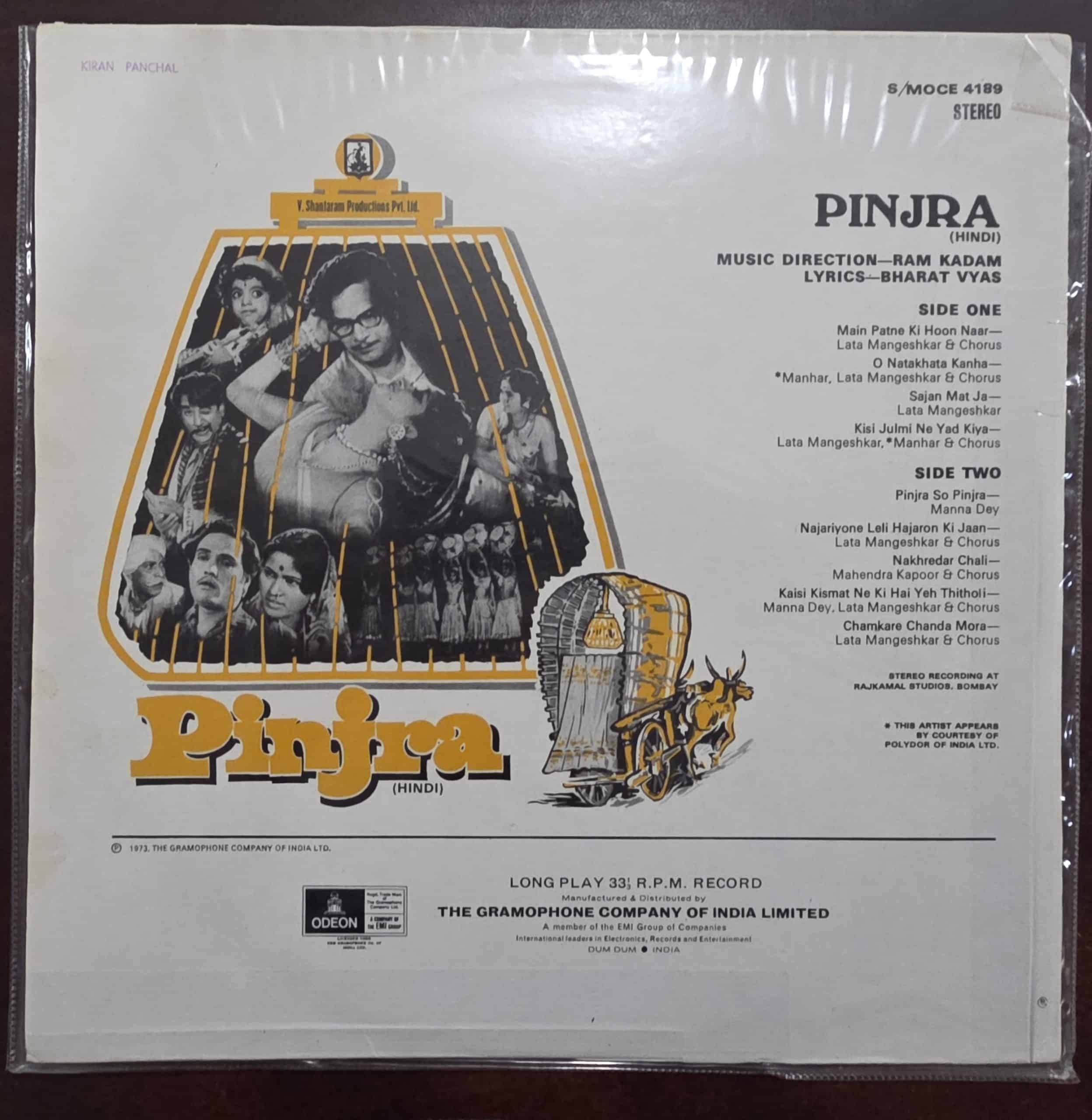 Pinjra - Record LP Vinyl Vintage - Bollywood - Image 2
