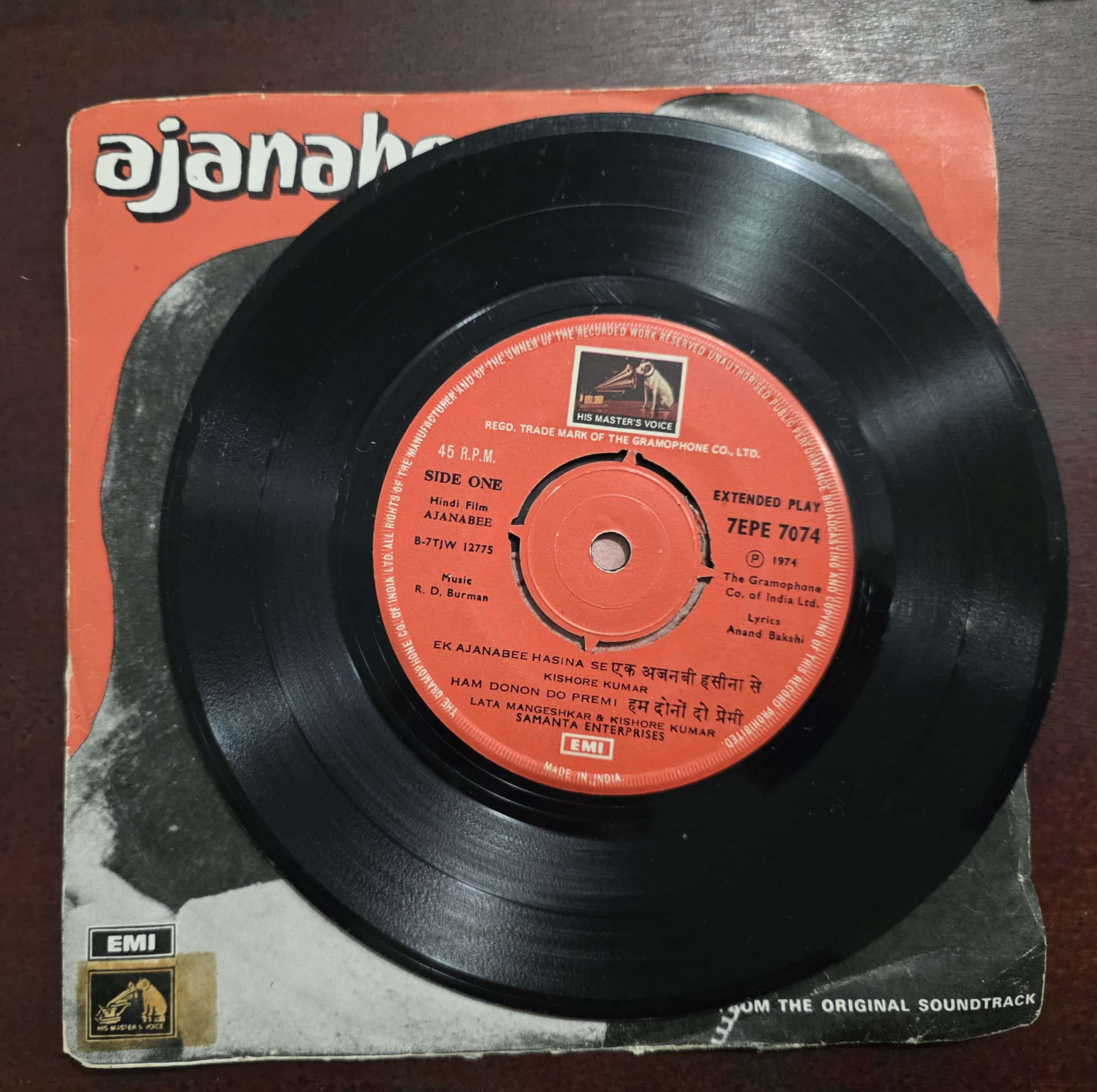 Ajanabee - 7EPE 7074 - Record EP Vinyl Vintage -Bollywood - Image 3