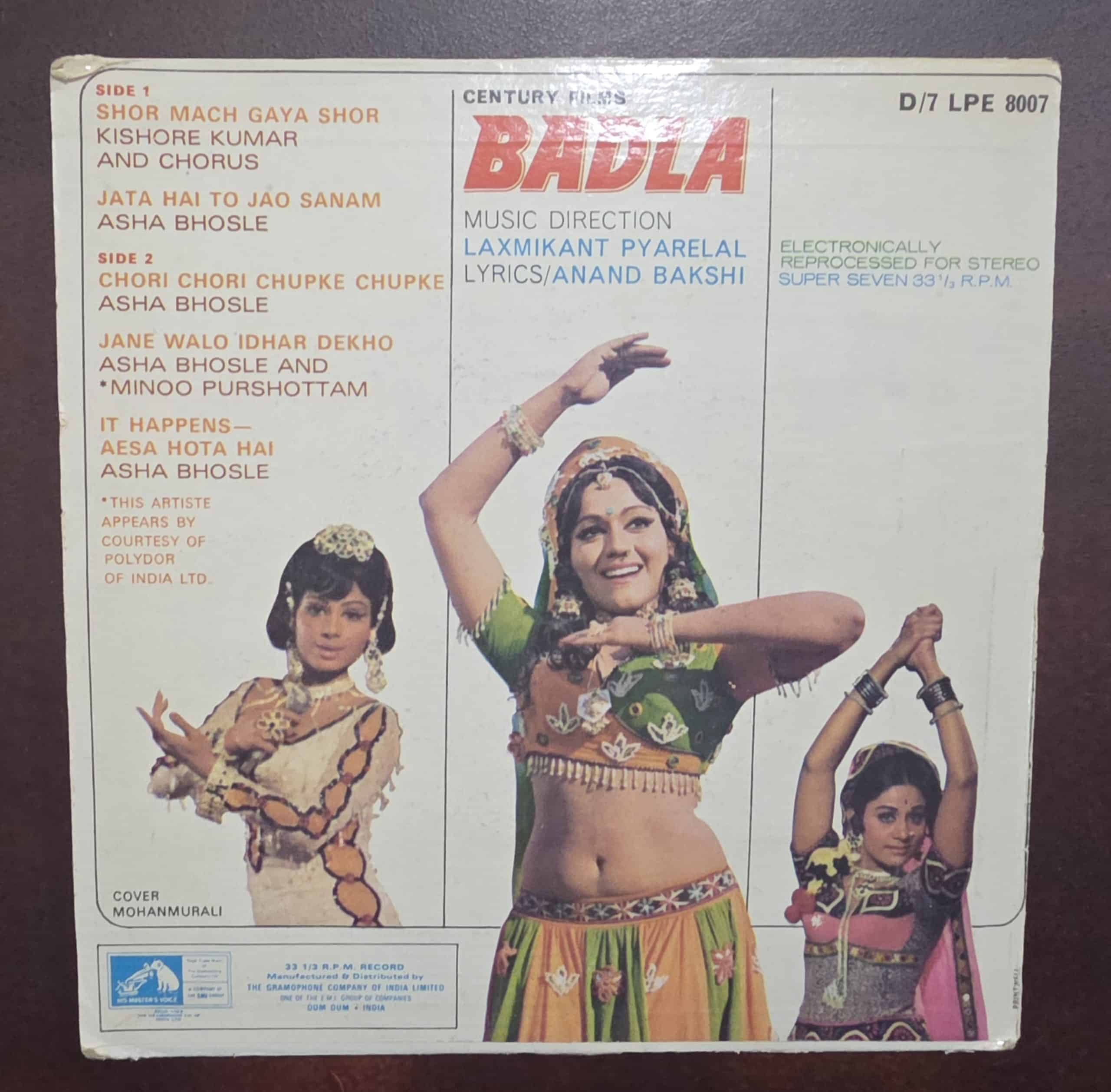 Badla - D/7 LPE 8007- Record EP Vinyl Vintage -Bollywood - Image 2