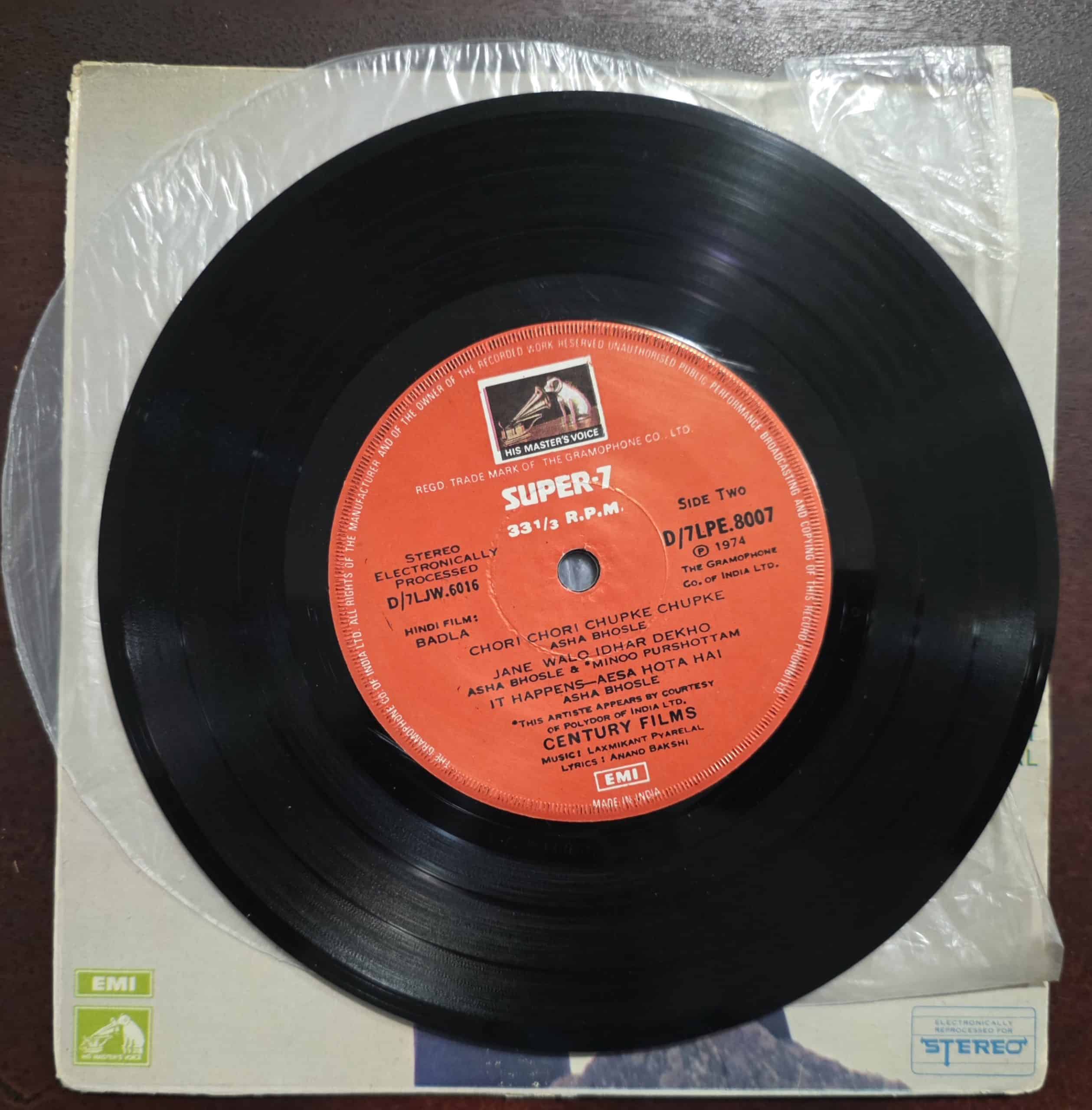 Badla - D/7 LPE 8007- Record EP Vinyl Vintage -Bollywood - Image 3
