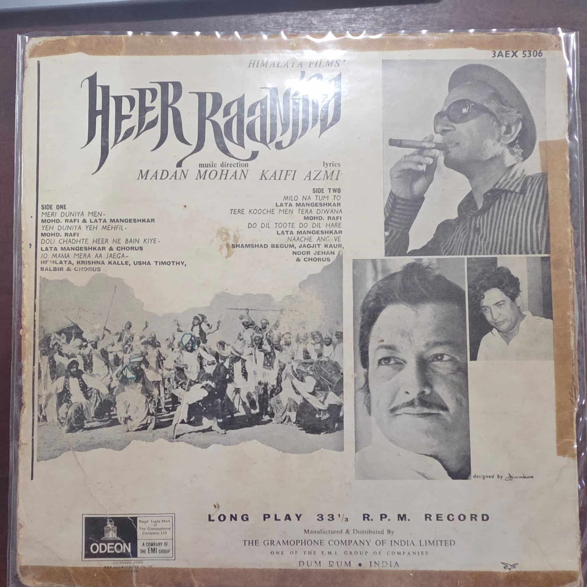 Heer Raanjha - Record LP Vinyl Vintage – Bollywood - Image 2