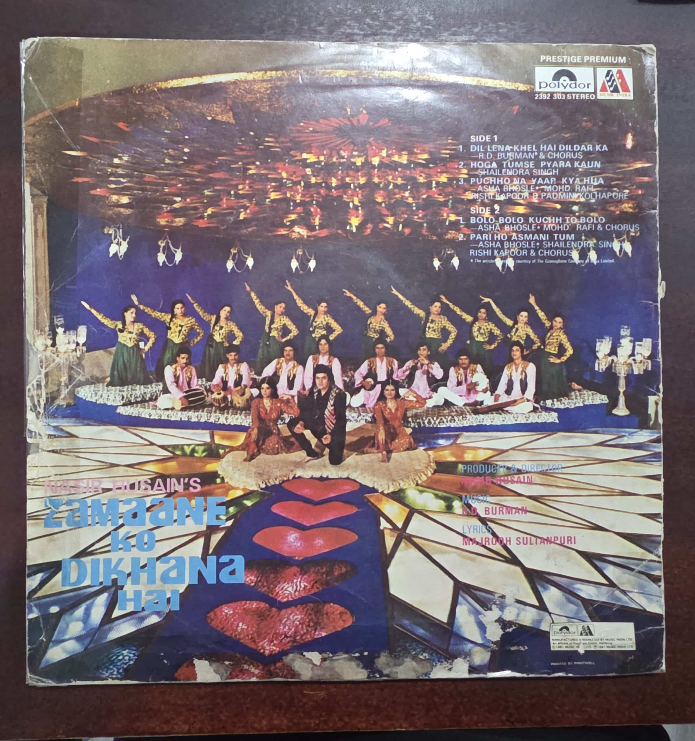 Zamaane Ko Dikhana Hai - Record LP Vinyl Vintage - Bollywood