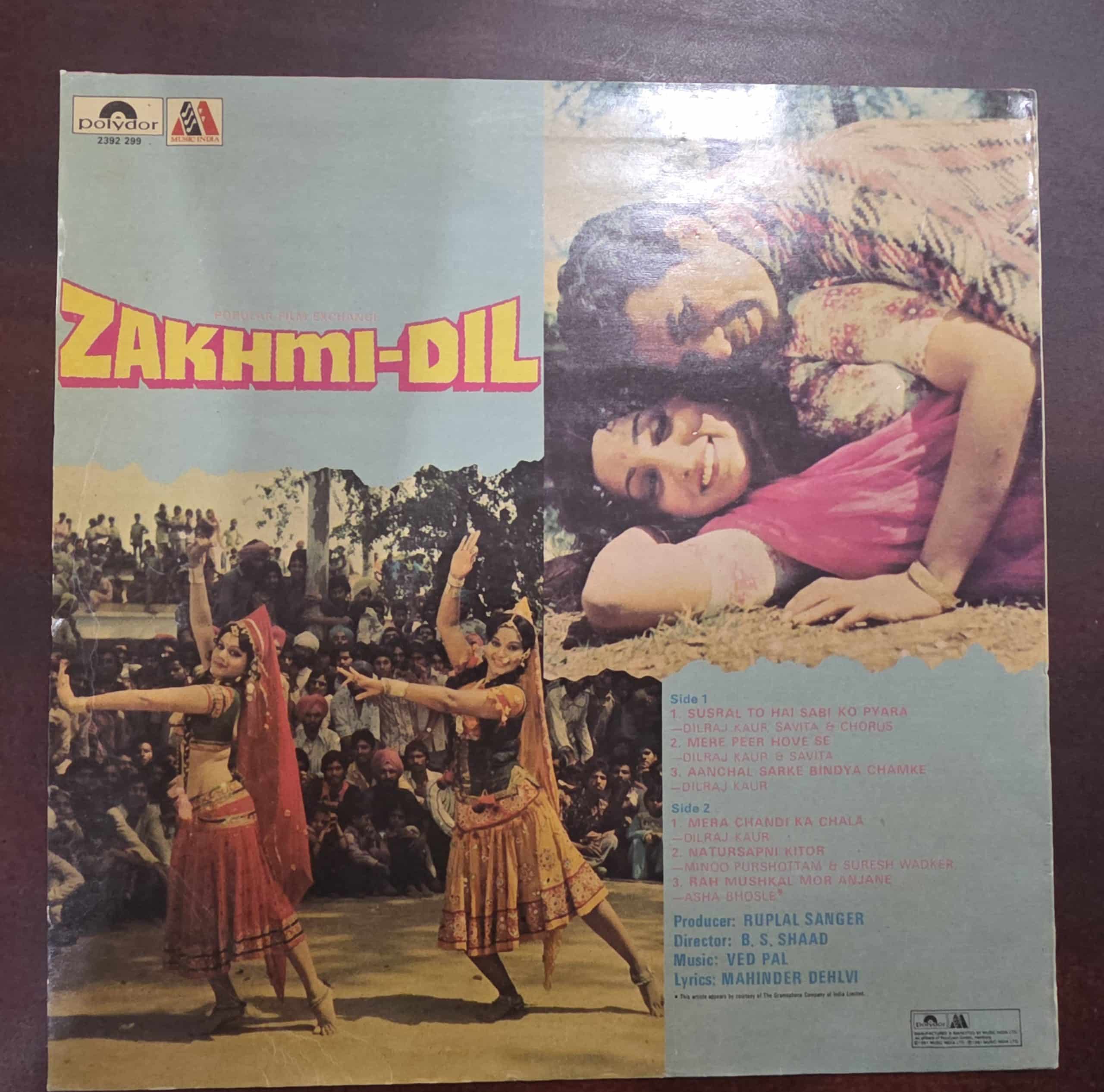 Zakhmi-Dil - Record LP Vinyl Vintage - Bollywood - Image 2